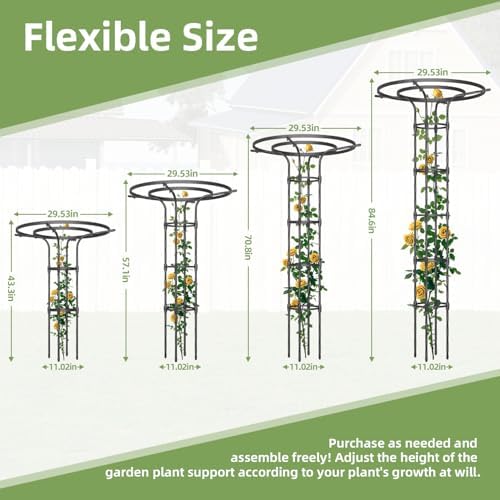 Garden Trellis for Climbing Plants Outdoor,84.6" Tall Umbrella Trellis - Image 6