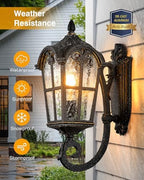 VIANIS Outdoor Lights for Porch, Black Dusk to Dawn Outside Lighting - Image 3