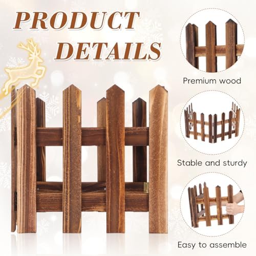 DOITOOL Wooden Picket Fence Garden Border, Decorative Garden Fence Animal Barrier Landscape Fencing Border for Dogs, Flower Bed, Yard and Patio Outdoor Decor (Total Length: 120cm, Height: 30cm) - Image 6