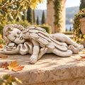 Lying Angel Garden Statue, Magnesium Oxide Outdoor Statue, Gray Yard Decor by Guioiby