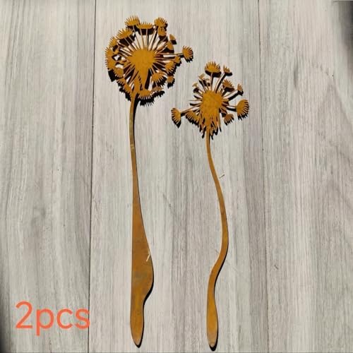2pcs Rustic Metal Garden Decor Set - Vintage Floral & Bird Outdoor Art for Flower Pots, Beds, Lawn and Villa Decoration, Weather-Resistant Iron Stake for Patio & Yard - Image 6