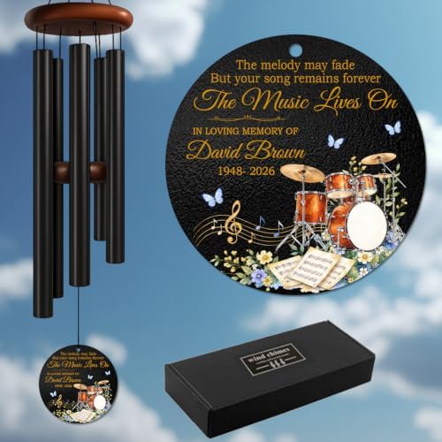 Personalized Drum Set Memorial Wind Chime, Custom Name & Year - Image 7