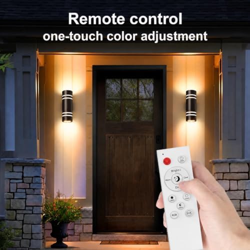 wowlite Outdoor Wall Lights, 2 Pack, Smart RGB+CW Up Down Sconce for Porch - Image 2