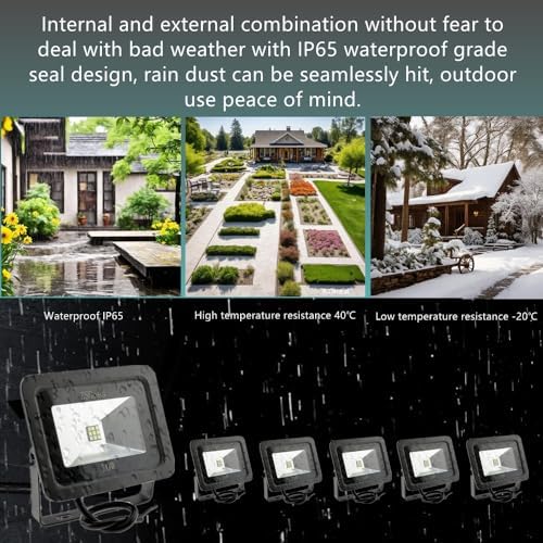 6 Pack 10W Warm White LED Flood Light Outdoor 12V 24V Security Lamp - Image 7