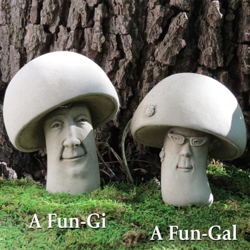 Carruth Studio Fun Guy Mushroom Sculpture - Stone Garden Figurine, He's a FunGuy, Mushroom Garden Accents with Personality, Fairy Garden Figurine, Kitchen Decor, 5.25" - Image 2