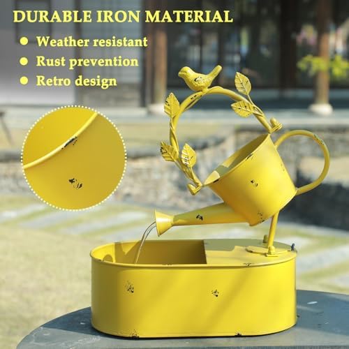 Metal Solar Water Fountain with Backup Battery, Solar Bird Bath Fountain - Image 6
