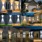 2PACK Solar Sconce Lights Outdoor,Warm White/Cool White/Natural Light 3 Modes Up and Down Solar Wall Lights IP65 Waterproof Solars Lights Outdoor for Exterior Front Porch Garage Fence Patio Yard - Image 6