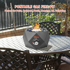 14" Modern Gas Fire Pit Bottom-Mounted for Table with Umbrella Hole, FP003 - Image 7