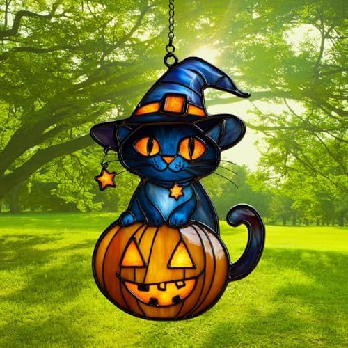 Cute Halloween Cat Acrylic Suncatcher - Image 3