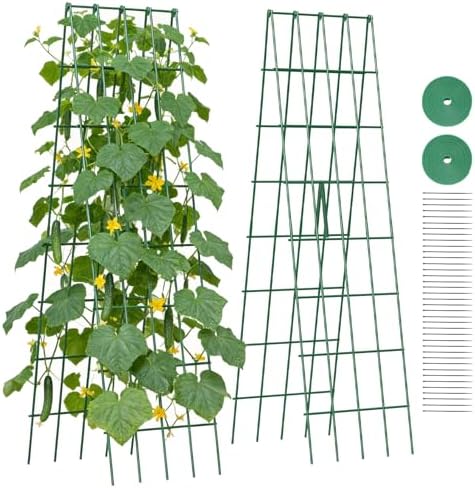 Suteck A-Frame Cucumber Trellis 59.4" 2 Pack, Foldable Metal by Suteck