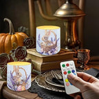Floral Bunny Eggs Flameless Candles with Remote and Timer Battery Operated Flameless LED Pillar Candles for Easter Day Party, Banquet, Home Decorations Battery Tealights - Image 4