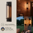 mirrea 18-Inch Industrial Outdoor Wall Light Sconce, Matte Black, Set of 4 - Image 4