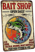 Fishing Décor For Home Bait Shop Sign Open Daily Indoor/Outdoor Sign Cabin Décor Lake House Décor Garage Décor Gifts For Him Funny Fishing Sign 108122001108 by ChicoCreekSigns