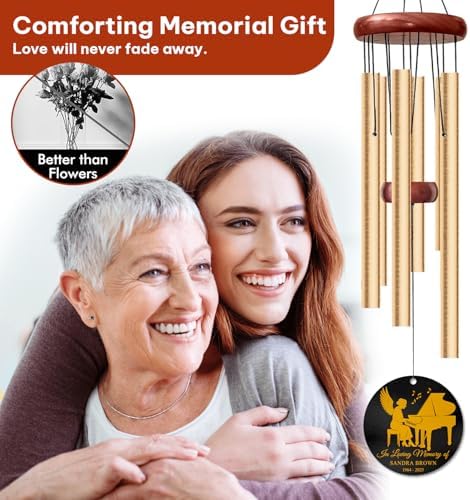 Personalized Piano Memorial Wind Chimes for Outdoors – Custom Name & Years Remembrance Gift for Music Enthusiasts – Soothing Bereavement Chimes – Sympathy Gifts for Comfort & Tribute Keepsakes - Image 3