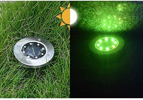 Multicolor Solar Ground Lights 8 Lamp Beads Seven Colors Garden Lights Outdoor Led Disk Lights Waterproof In-Ground Outdoor Landscape Lighting for Lawn Patio Pathway Yard Deck Walkway Flood Ligh - Image 2