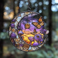 Boho Forest Mushroom Butterfly Acrylic Suncatcher by AVAGAN