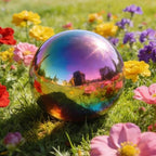 Lily's Home Gazing Globe Mirror Ball in Rainbow Stainless Steel - 10 Inch - Image 2