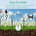 Decorative Garden Fence 17in(H) x 10ft(L), Rustproof Metal Animal Barrier - Image 4