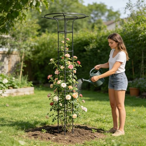 Garden Trellis for Climbing Plants Outdoor,84.6" Tall Umbrella Trellis - Image 7