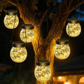 Kolpop Solar Lanterns Outdoor Waterproof 6 Pack, Hanging Solar Lights with 30 LED, Cracked Glass Hanging Globes for Garden Patio Fence Yard Christmas Tree Decoration,Warm White by kolpop