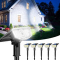 Solar Spot Lights Outdoor Waterproof IP65, 100 LED Solar Lights Outdoor by BONLION