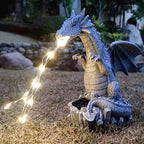 Solar Dragon Garden Statues Outdoor Lights Watering Decor, Resin Dragon Figurine with 30 LED String Lights Lawn Patio Balcony Art Decoration,Housewarming, Birthday,Mothers Day Mom Gifts by Unknown