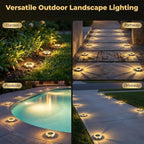 Solar Lights Outdoor Waterproof 8 LEDs In-Ground Garden Pathway Lighting Warm Light Solar Powered for Yard Patio Driveway Landscape (4 Pack) - Image 6