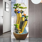 Cascading Rock Outdoor Water Fountain Creative Rockery Water Curtain Wall, Floor Circulating Water Ornaments, Living Room Courtyard Fountain Landscape for a Calming in Outdoor(M) - Image 7