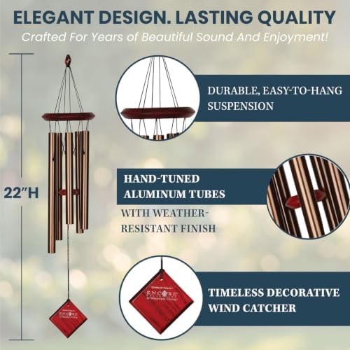 Woodstock Chimes Encore Collection, Chimes of Polaris, 22'' Bronze Wind Chimes for Outdoor, Patio, Home or Garden Décor (DCB22) - Image 3