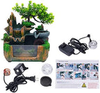 Tabletop Waterfall Fountain, Mini Rockery Fountain with Color-Changing LED Light, Indoor Resin Desktop Fountain Décor for Home Office, 9.84 x 15 x 10.63 Inch - Image 2