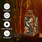 Solar Lantern Crane Birds Elements Oriental Decoration Hand Drawn Bonsai Tree Outdoor Waterproof Hanging Solar Light Outside Lights for Patio Yard House Lawn Decor Birthday Gifts for Women Mom - Image 5