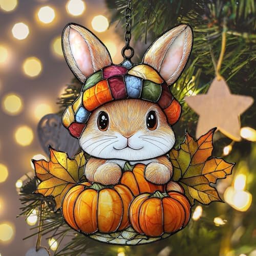 Cute Little Bunny Autumn Acrylic Suncatcher - Image 6