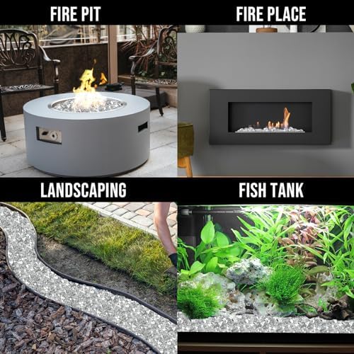 Skyflame Platinum Reflective Fire Pit Glass Rocks for Fireplace Fire Pit - Image 6