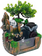 Tabletop Waterfall Fountain, Mini Rockery Fountain with Color-Changing LED Light, Indoor Resin Desktop Fountain Décor for Home Office, 9.84 x 15 x 10.63 Inch - Image 4