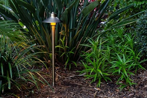VOLT 15-Pack 12V Flat Hat Brass Path Lights (7"" Shade) & 3W 2700K LED Bulbs - Image 6