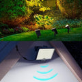 AUDERWIN 4 Pack 63 LED 3 Lighting Modes IP65 Waterpoof Solar Spot Warm Lights and 2 Pack 294 LED IP67 Solar Flood Lights by AUDERWIN