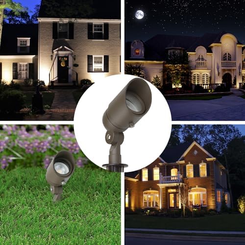 Lumina Lighting® 4W Landscape Lighting 12V Landscape Lights Low Voltage Landscape Spotlights Warm White Waterproof Outdoor Replaceable LED Bulb for Garden, Lawn, Porch, Patio and Yard (Bronze, 2-Pack) - Image 7