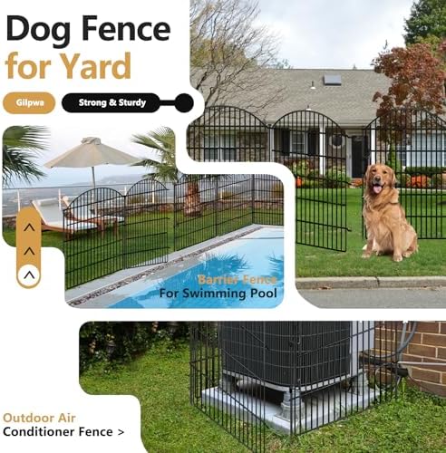 5 Panels Garden Fence Animal Barrier with Lock, 40in (H) x 12ft (L) Dog Fences Outdoor for Yard No Dig Rustproof Decorative Tall Metal Panel Border Rabbits Temporary Ground Stakes Fencing - Image 6