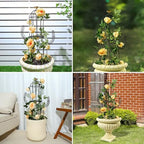 8”x28” Metal Obelisk Trellis for Climbing Plants & Garden Decor - Image 6