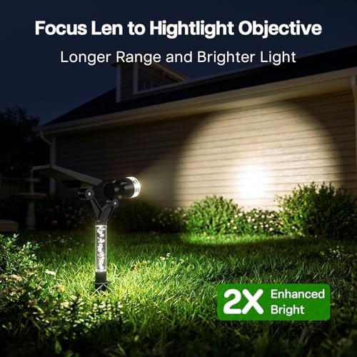 Solar Spot Lights Outdoor Waterproof Spotlights, Cool White 4 Pack - Image 3