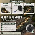 Outdoor Waterfall Fountain, 5-Tier Rock Fountain for Backyard - Image 6
