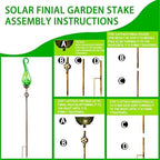 Outdoor Solar Powered Lights, Decorative Garden Stakes with Flame, Outdoor Garden Decor Flame Glass Stakes Solar Lights for Yard - Image 3