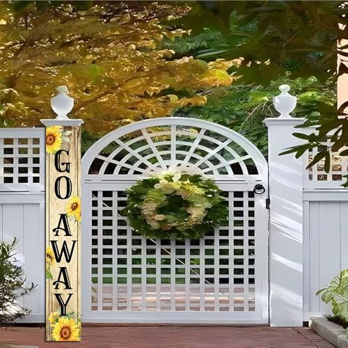 Go Away Porch Sign,Unwelcome Door Sign Door Sunflowers Wooden Vertical Standing Hanging Decorations Spring Summer Farmhouse Outdoor Yard Housewarming Present 8x48inch - Image 7