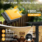 Solar Lights Outdoor Patio Lights 40FT G40 Waterproof Dimmable - Image 3