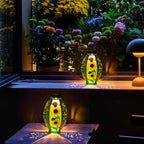 2 Pack Sunflower Solar Lantern,Retro Solar Lanterns Outdoor Waterproof,Stained Glass & Metal Hanging Solar Lantern,LED Tabletop Lamp Solar Lights,Sunflower Outdoor Solar Lanterns for Pathway - Image 4