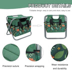 Folding Gardening Stool with Detachable Storage Tote Bag, Multifunctional Gardening Tools Set Organizer for Fishing and Camping,Portable Garden Chair Seat for Adults (Green Flower) - Image 5
