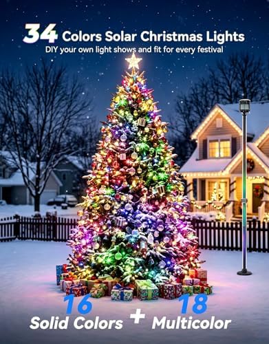 LitHome Color Changing Solar Christmas String Lights Outdoor, 33 FT 100 LED - Image 3