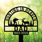 Personalized Hunter Grave Marker Forest Scene Hunting in Heaven Memorial Garden Stake 8-24 inch Hunter Dad Loss Gift, Hunter Memorial Gift Loss of Loved One (Forest Scene Hunting in Heaven) - Image 4