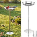 tinnmao 304 Stainless Steel Bird Bath for Outside, 40 Inch Tall Freestanding Metal Birdbath & Feeder with Removable Bowl for Garden Yard Patio Lawn by TINNMAO