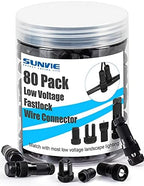 SUNVIE Landscape Lighting Connectors Waterproof 12-16 Gauge Low Voltage Wire Connector for Landscape Lights Outdoor Path Lights Work with Malibu Paradise and Other Low Voltage Lighting, 80 Pack by SUNVIE